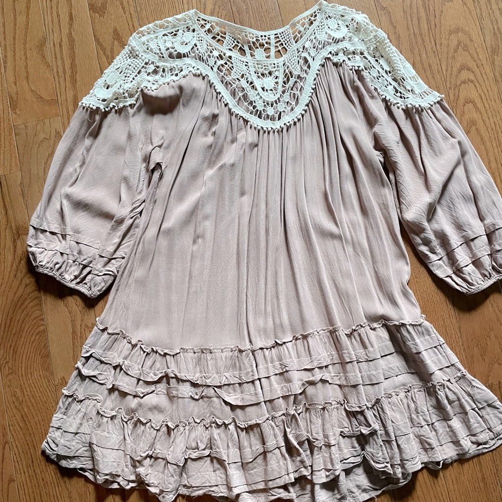 Blush detailed dress